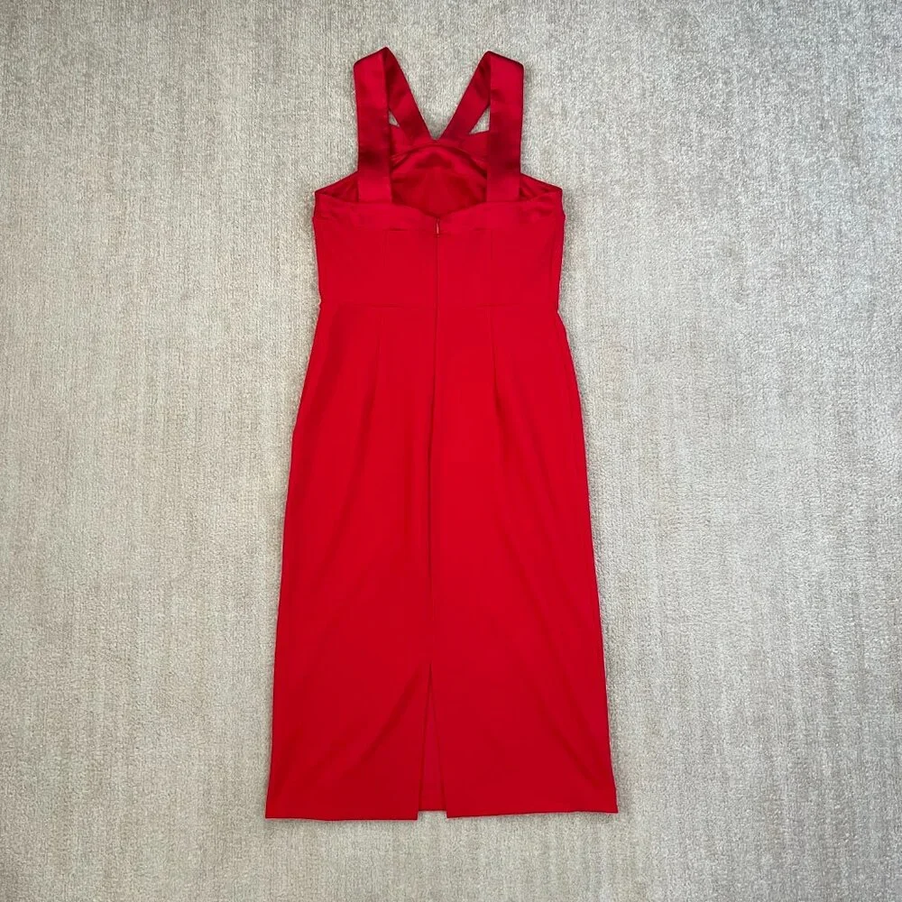 NWT Express Red Sleeveless Cocktail Party Midi Dress S - Picture 4 of 10